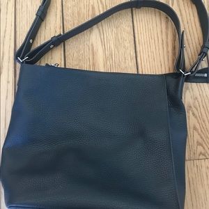 All Saints Navy Blue Leather Kita Crossbody